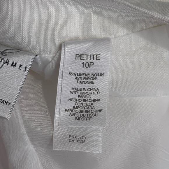 Emma James Linen Pants 10P Baggy Lined Trouser Eyelet Grandma Classic Nautical - Picture 11 of 13